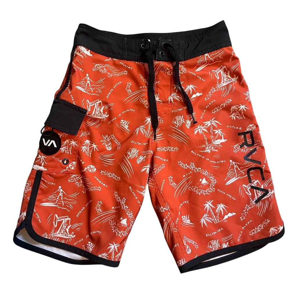 RVCA board shorts orange size small/ 23